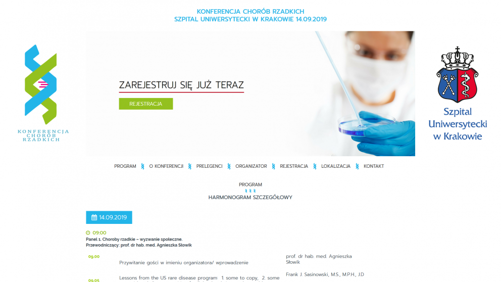 Projekt strony Szpital Uniwersytecki