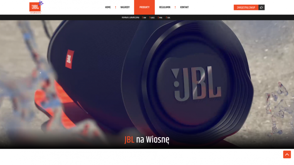 Projekt strony JBL na wiosnę