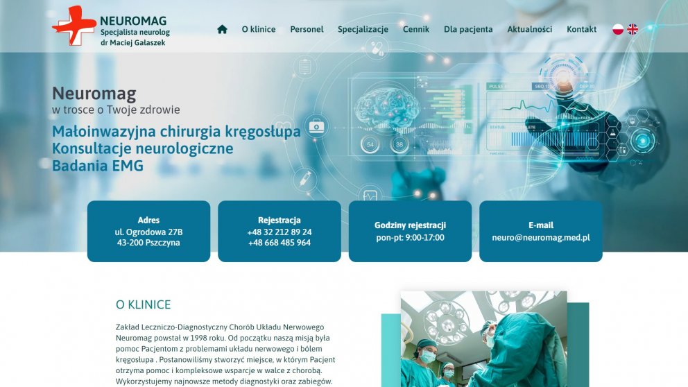 Projekt strony Neuromag