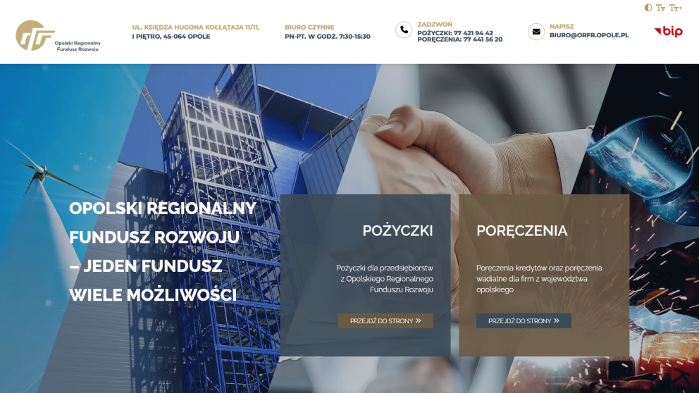 Projekt strony Opolski Regionalny Fundusz Rozwoju