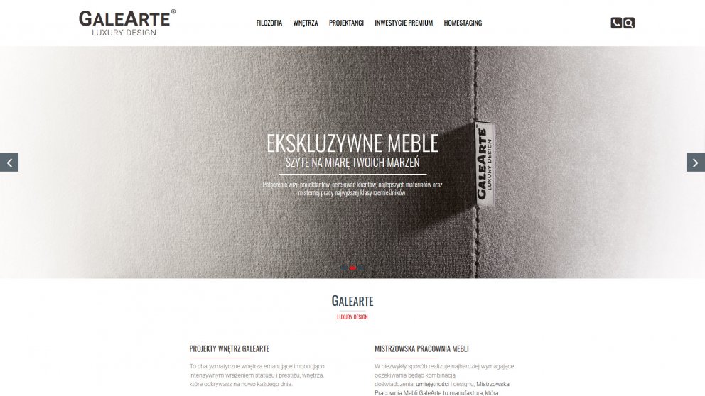 Projekt strony Galearte
