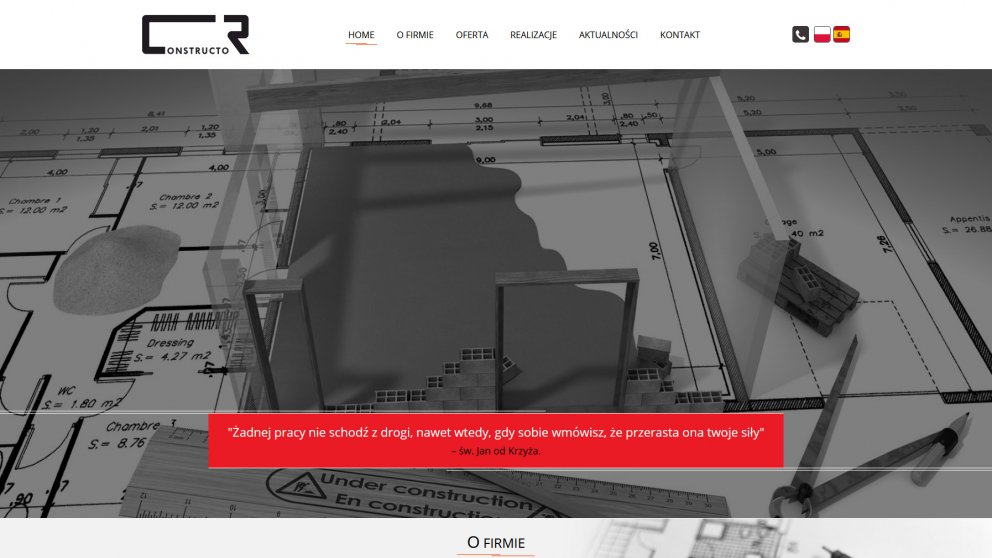 Projekt strony Constructor