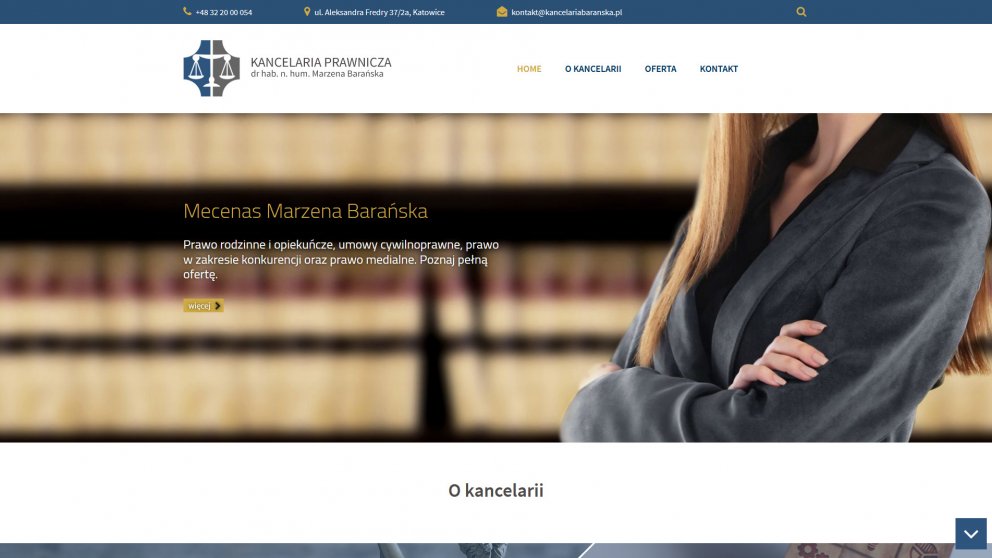 Projekt strony Kancelaria Barańska