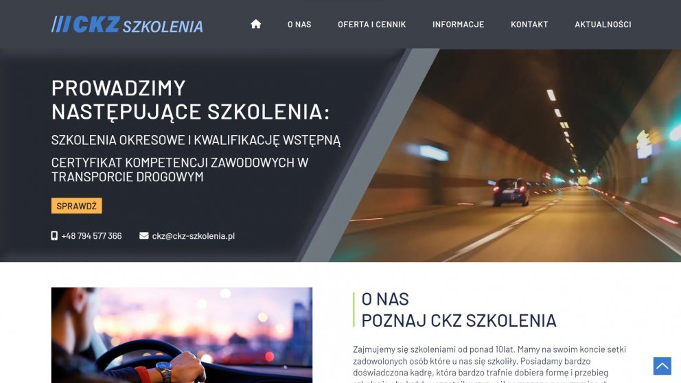 Projekt strony CKZ Szkolenia