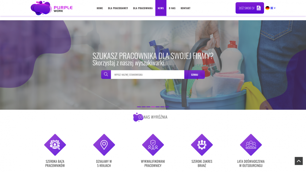 Projekt strony Purple Work