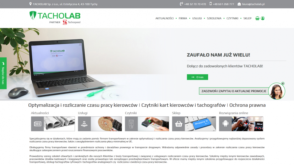 Projekt strony Tacholab