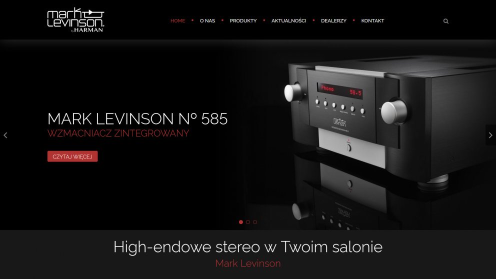 Projekt strony Mark Levinson