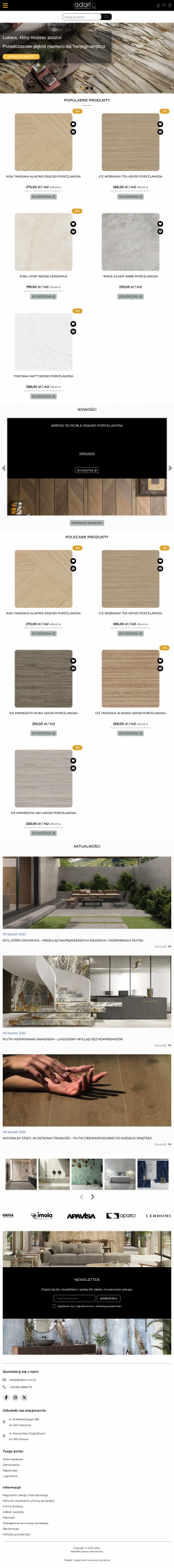 Projekt strony www na tablet